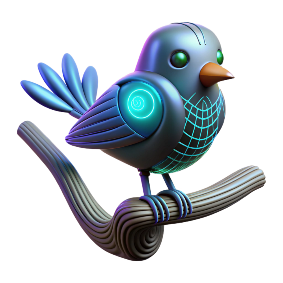 impressive abstract Cybernetic Bird 3D Render exclusive png