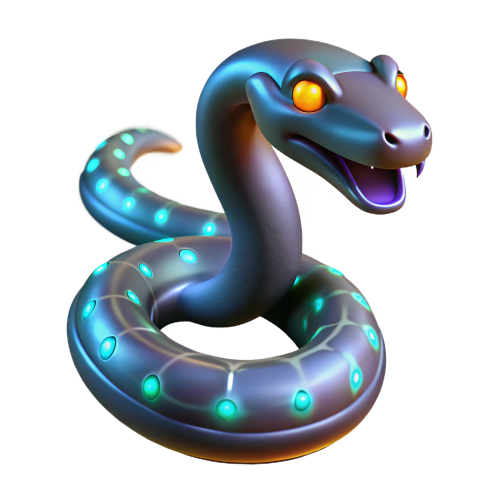 wonderful creative Glowing Snake 3D Illustration genuine png
