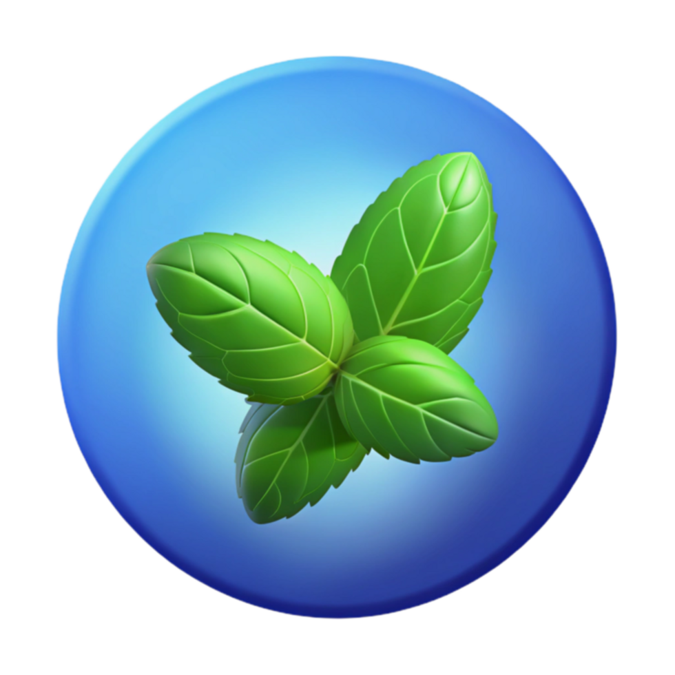 Fresh Mint Leaves 3D Render of Herbal Plant png