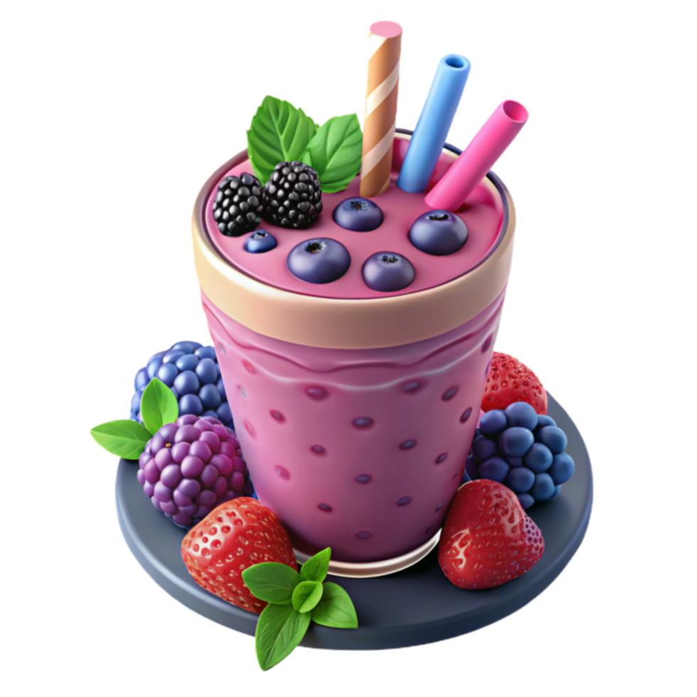 Berry Smoothie Refreshing Blend of Blueberries, Blackberries Strawberries png