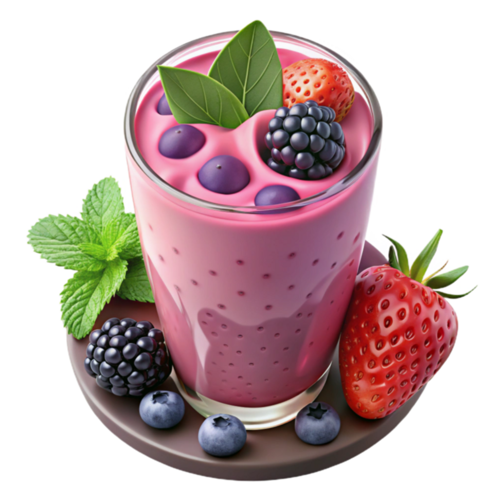 Berry Smoothie Recipe Delicious Blend of Strawberries, Blackberries, and Blueberries png