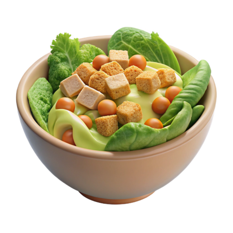 Creamy Green Salad with Croutons png