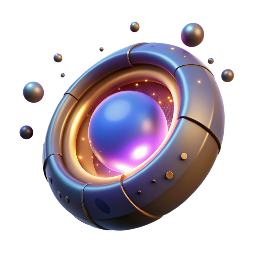 stunning artistic Abstract 3D Render of Glowing Orb professional png