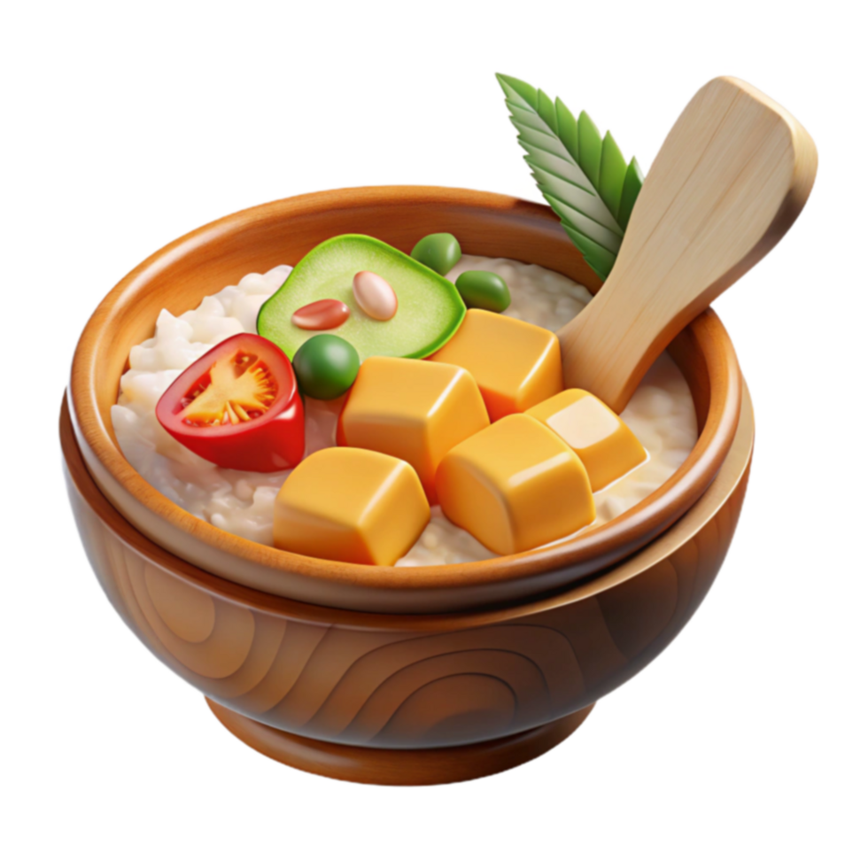 Creamy Oatmeal with Cheese Veggies png