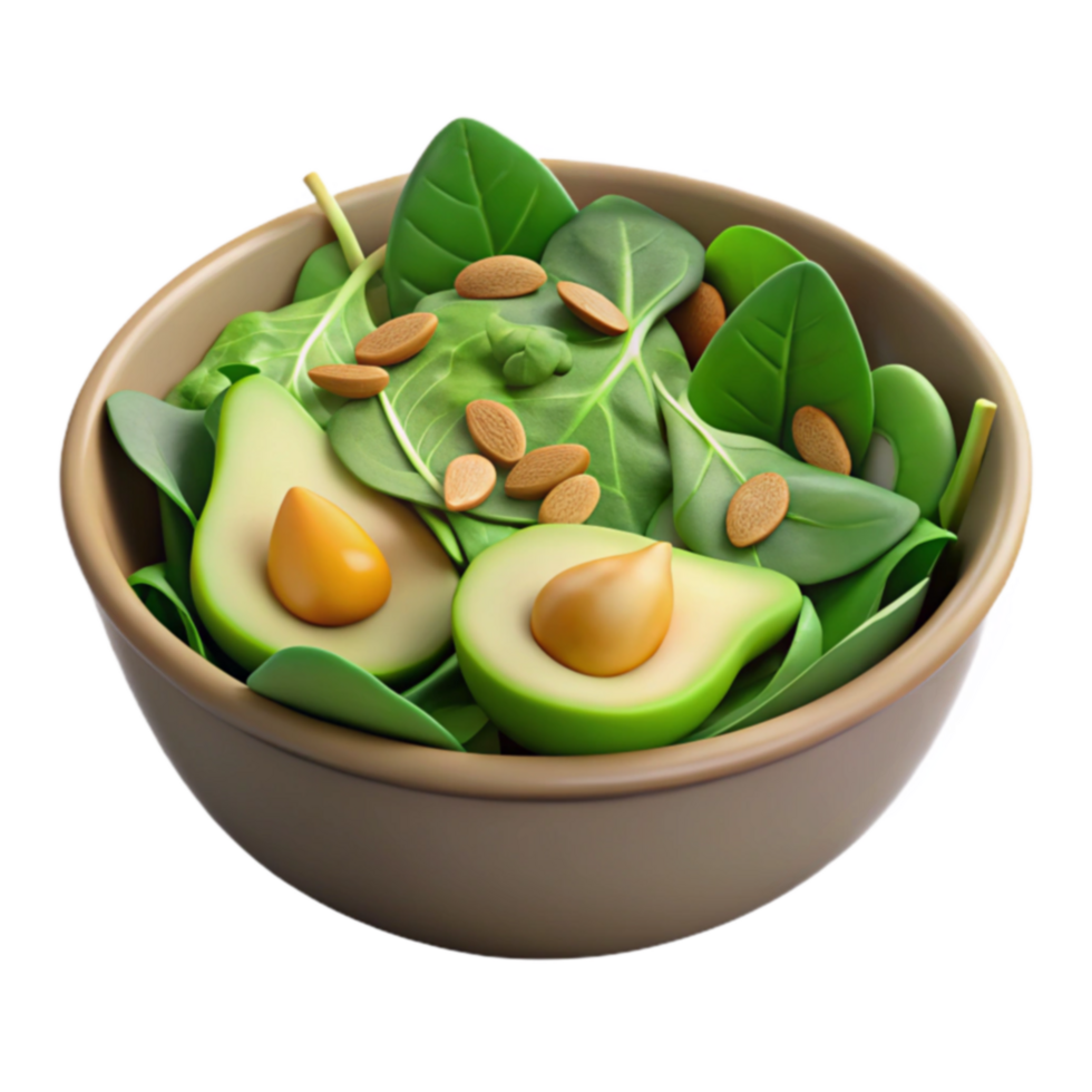 Avocado Spinach Salad with Almonds Healthy Recipe png