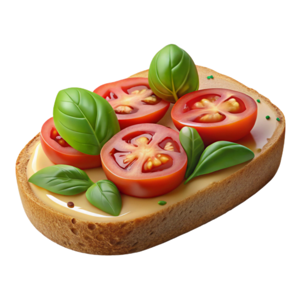 Tomato Basil Toast Simple, Delicious Recipe png