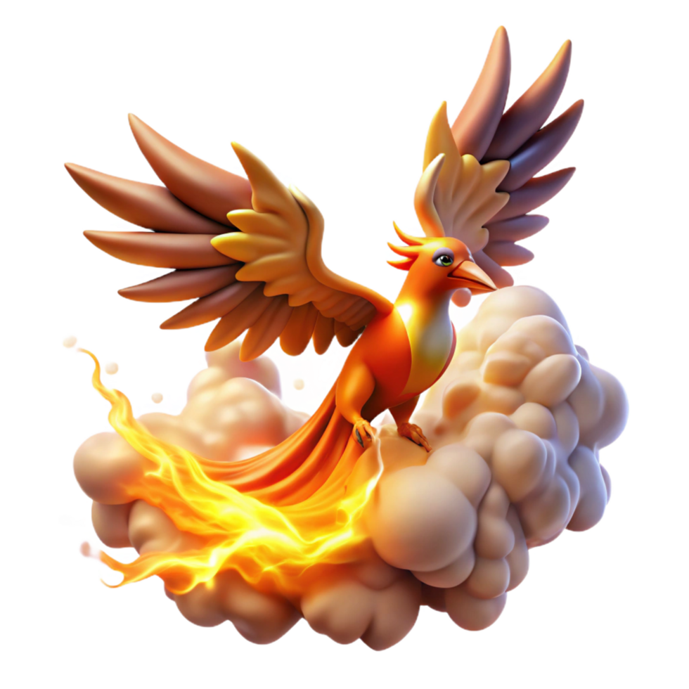 impressive classic 3D Render Fiery Phoenix Mythical Bird authentic png