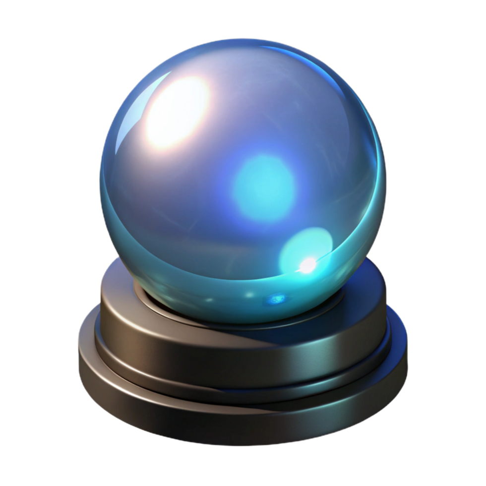 dramatic abstract 3D Render Crystal Ball on Stand authentic png