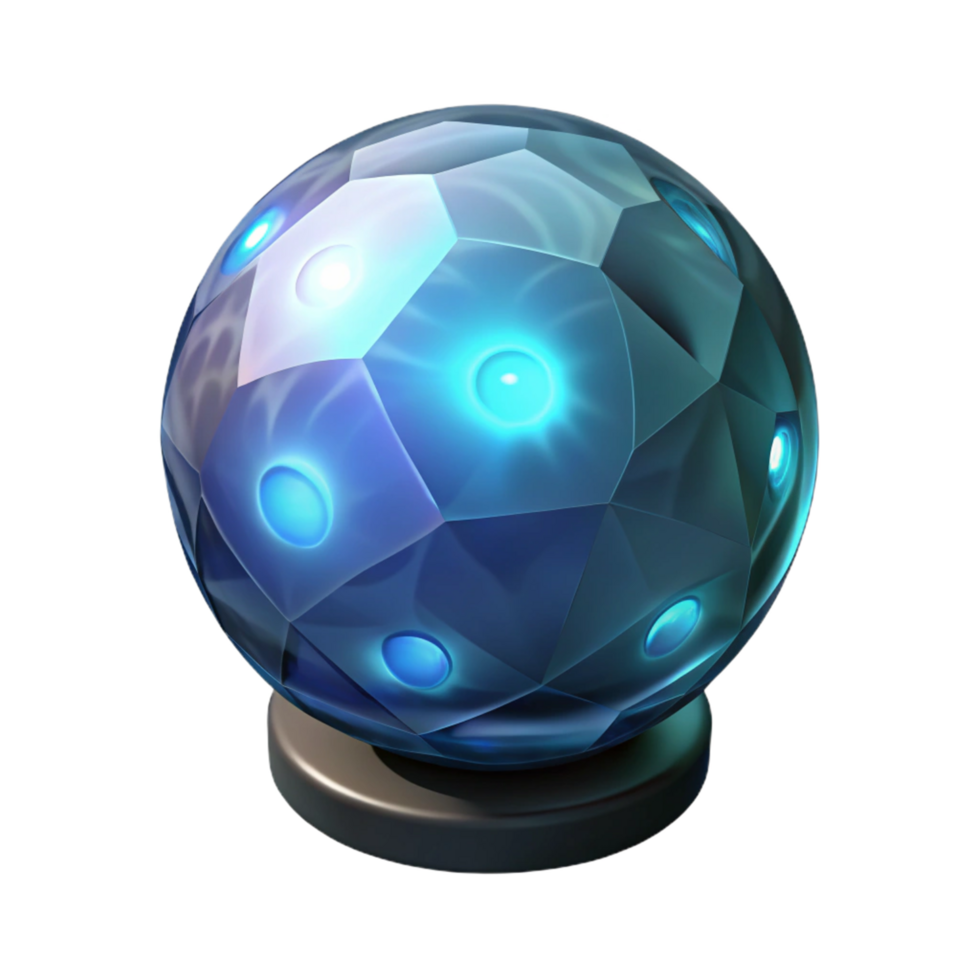 impressive vintage Glowing Crystal Ball 3D Render exclusive png