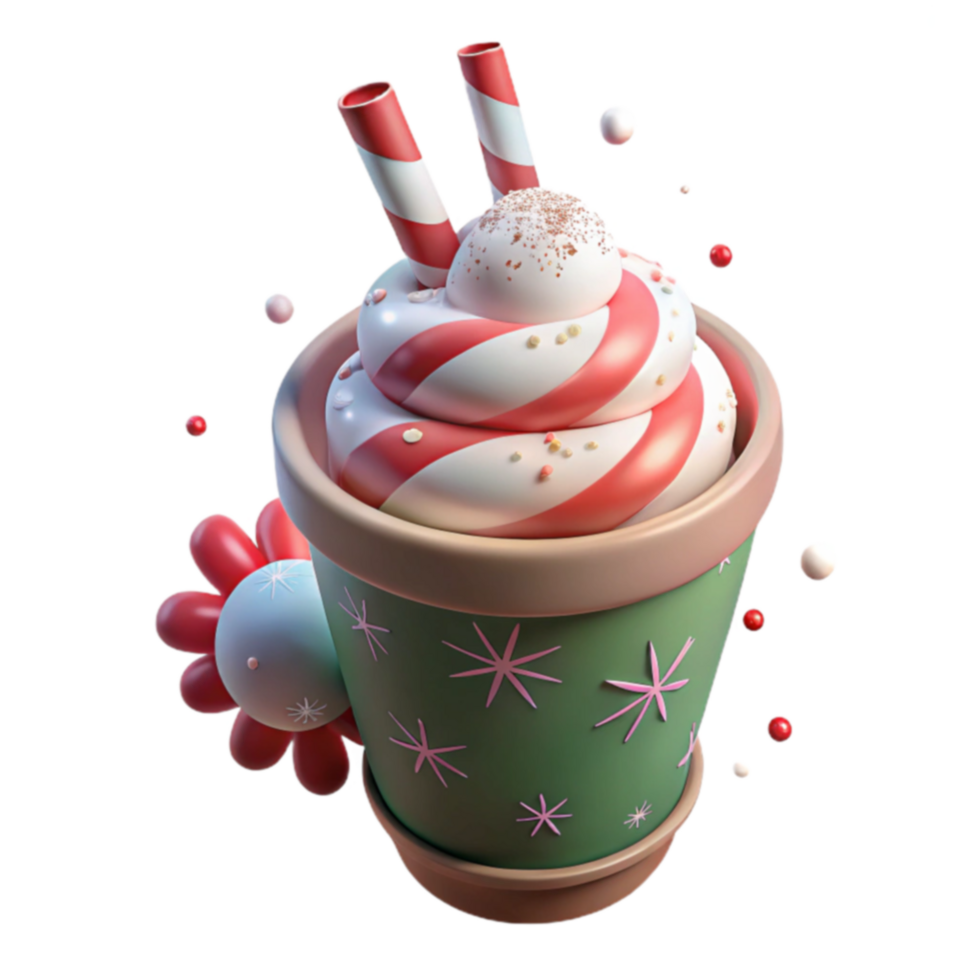 Festive Peppermint Swirl Drink Holiday Treat png