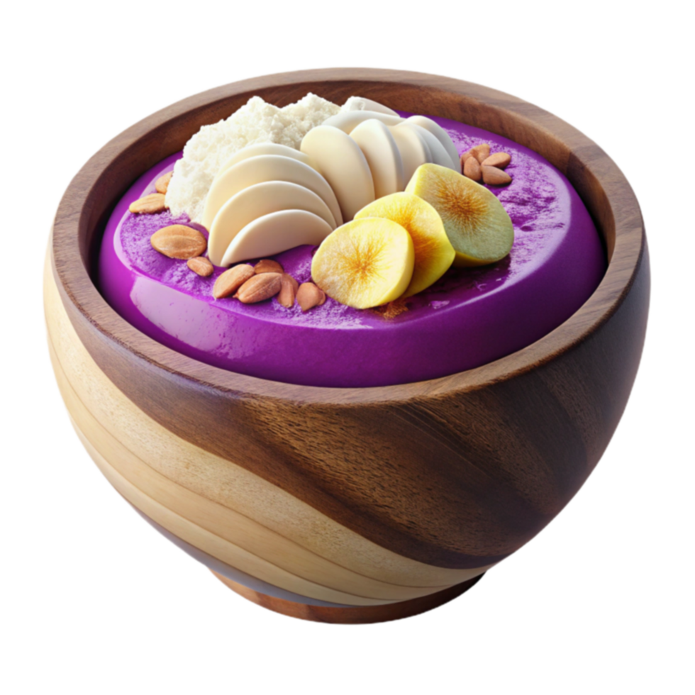 Purple Smoothie Bowl with Figs, Almonds Coconut png