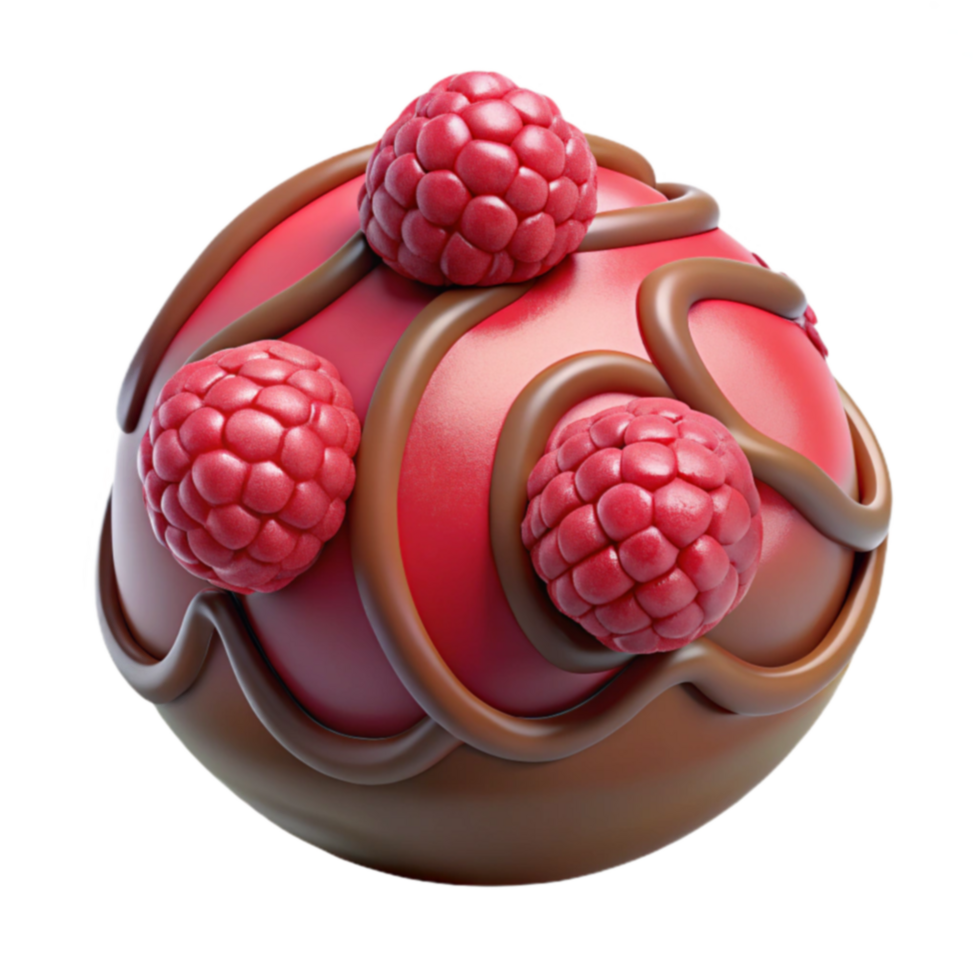 Chocolate Raspberry Sphere Sweet Treat png