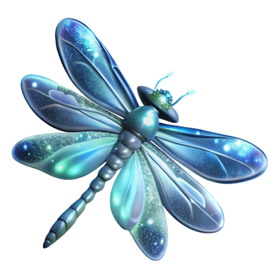 Celestial Dragonfly Glittering Wings, Cosmic Design png