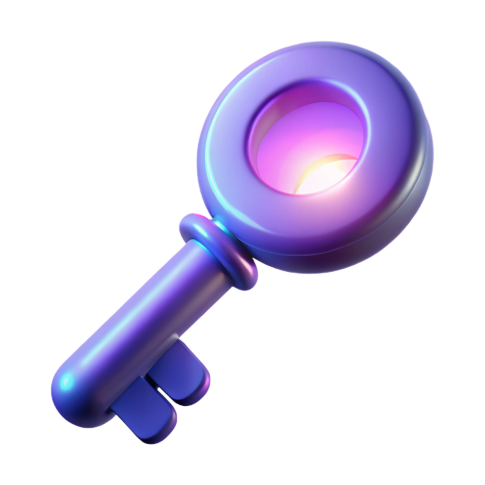 magnificent abstract Glowing 3D Key Illustration authentic png