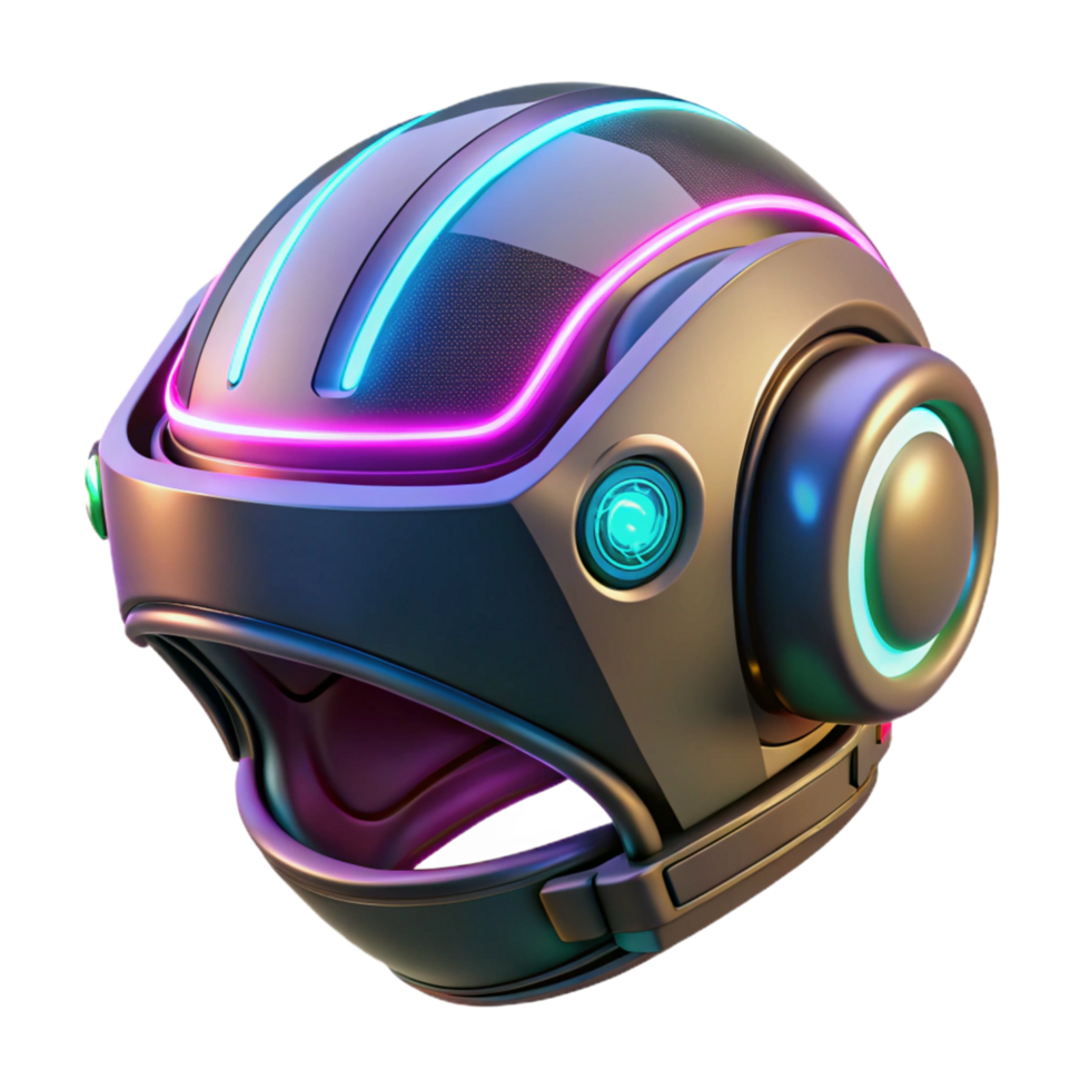 serene abstract Futuristic Helmet 3D Render exclusive png