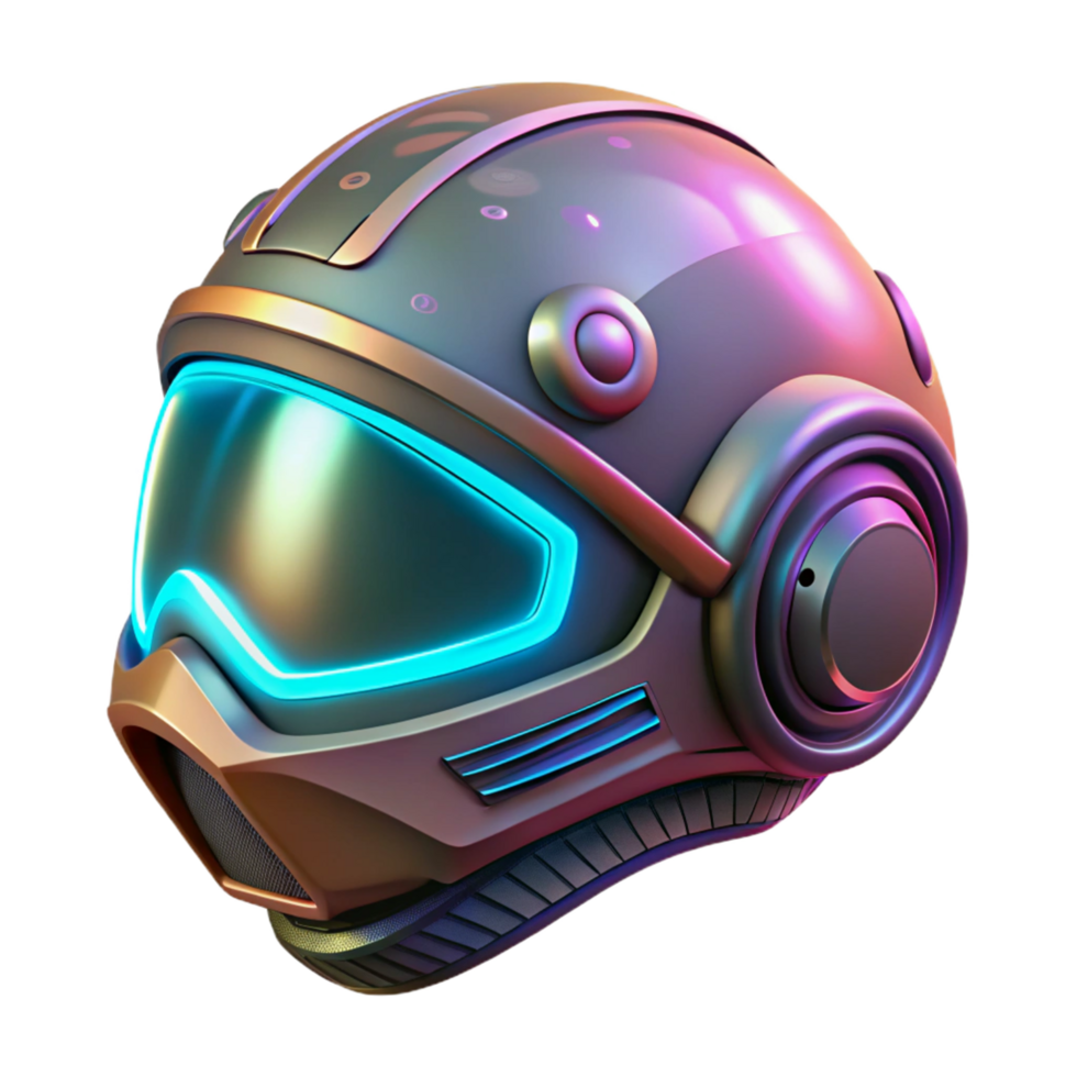 serene rustic Futuristic Helmet 3D Render genuine png