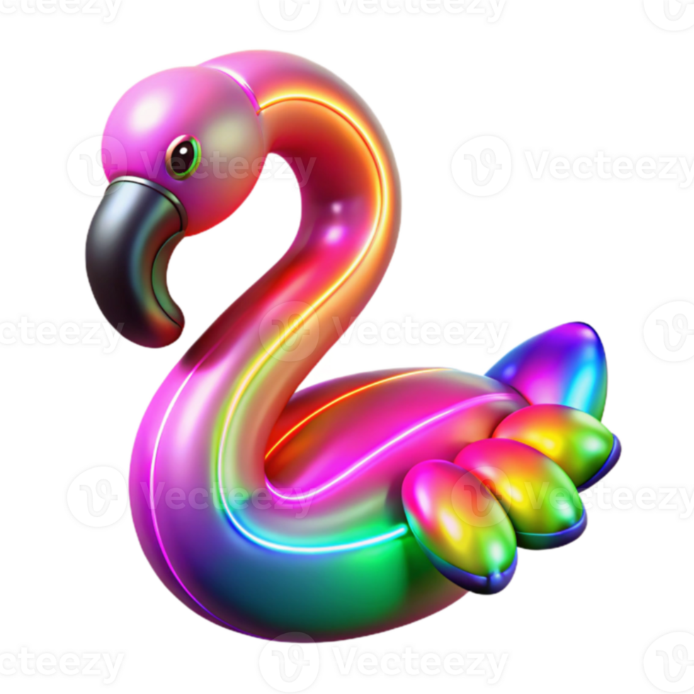 Rainbow Inflatable Flamingo Summer Fun png