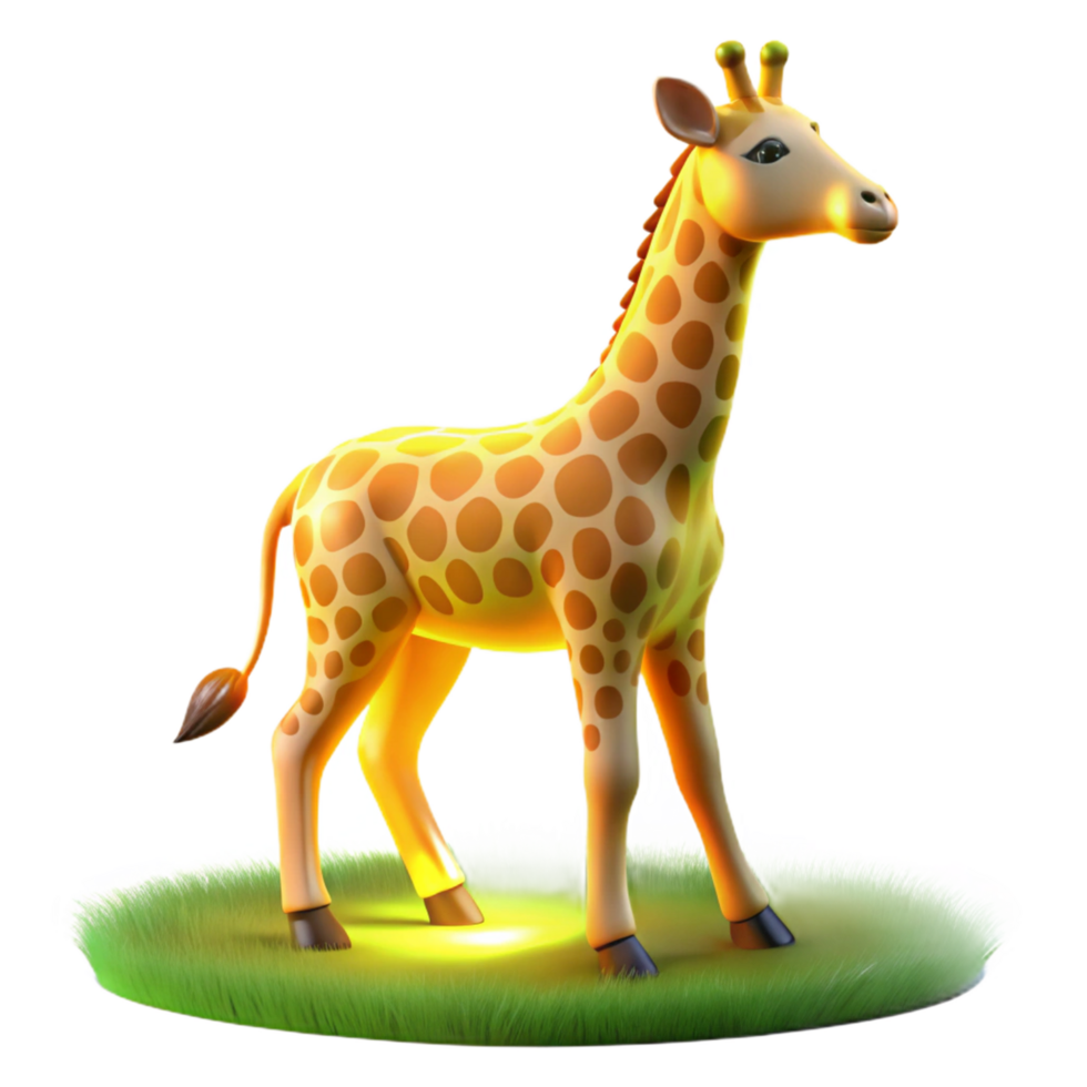 impressive classic Cute Cartoon Giraffe 3D Render 4K png
