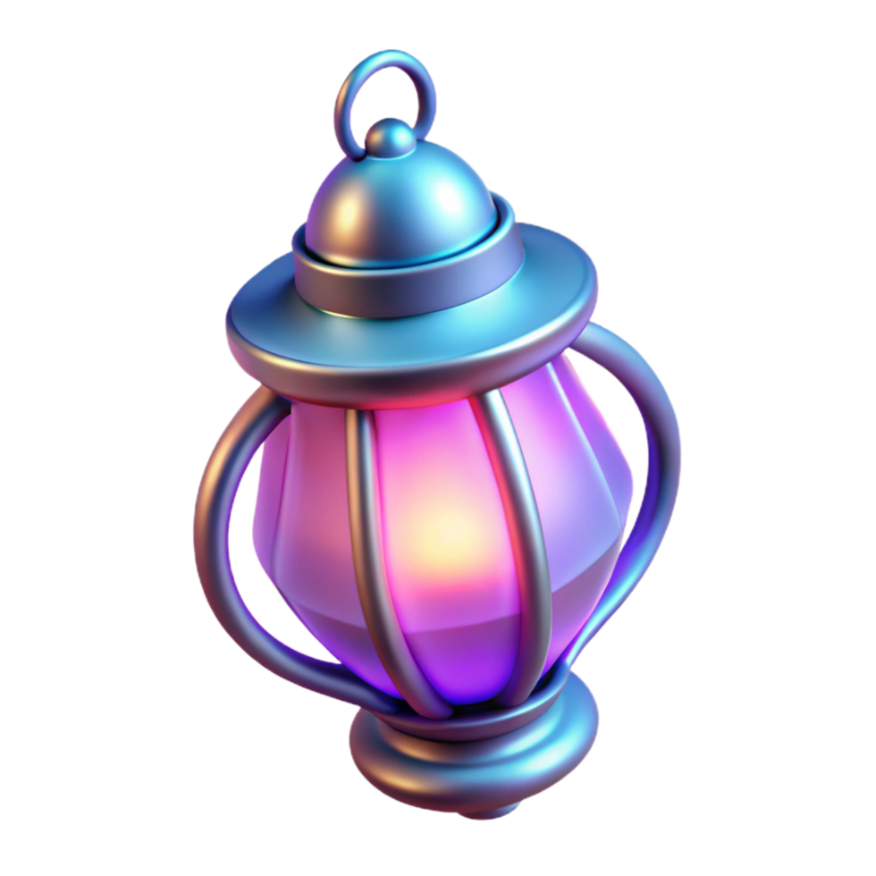 elegant creative 3D Render Glowing Lantern Illustration 4K png