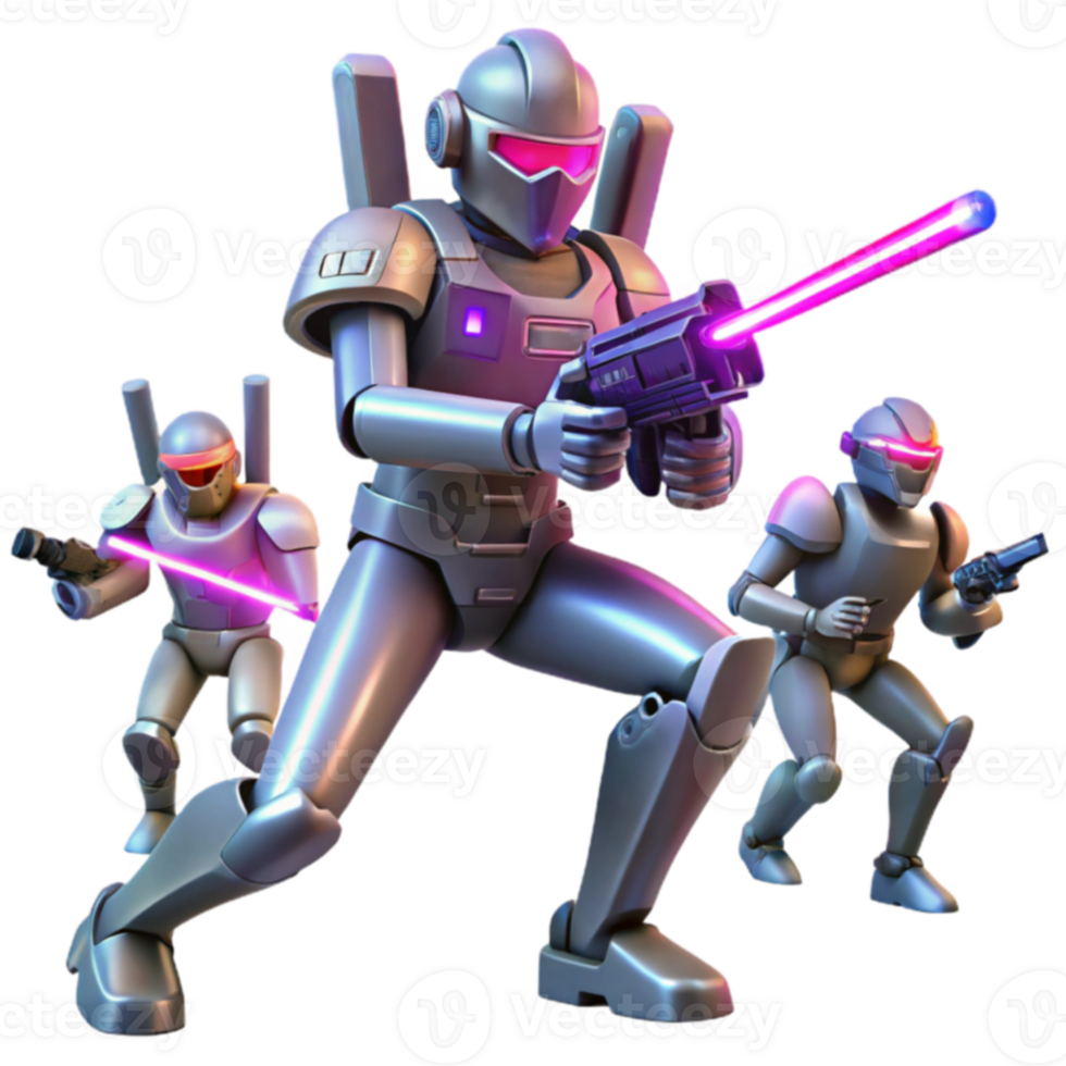 Futuristic Robot Squad Laser Weapons Galactic Combat png