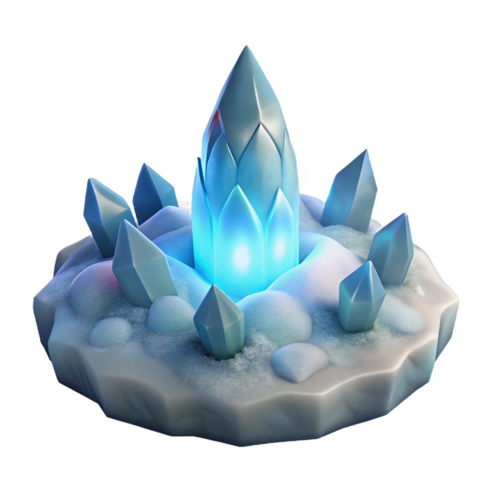 magnificent abstract Glowing Crystal Cluster 3D Render high quality png