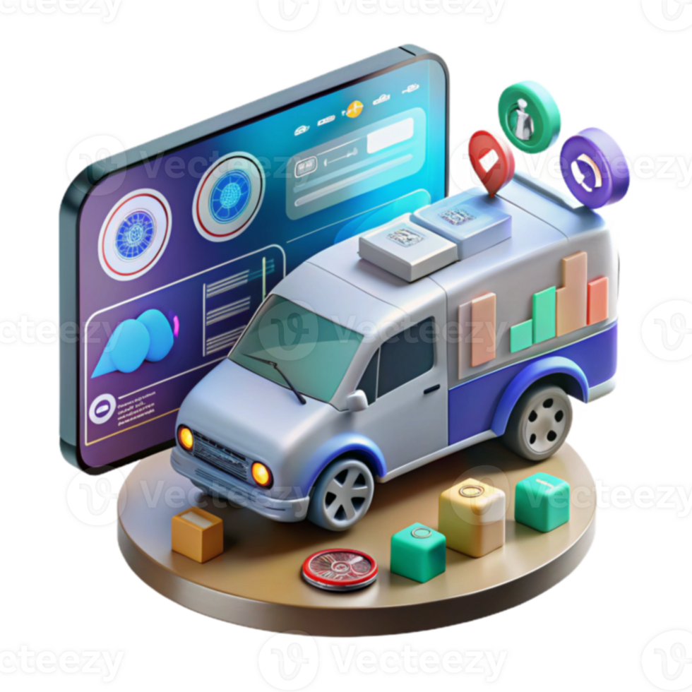 Smart Delivery Van Real-time Tracking Route Optimization png