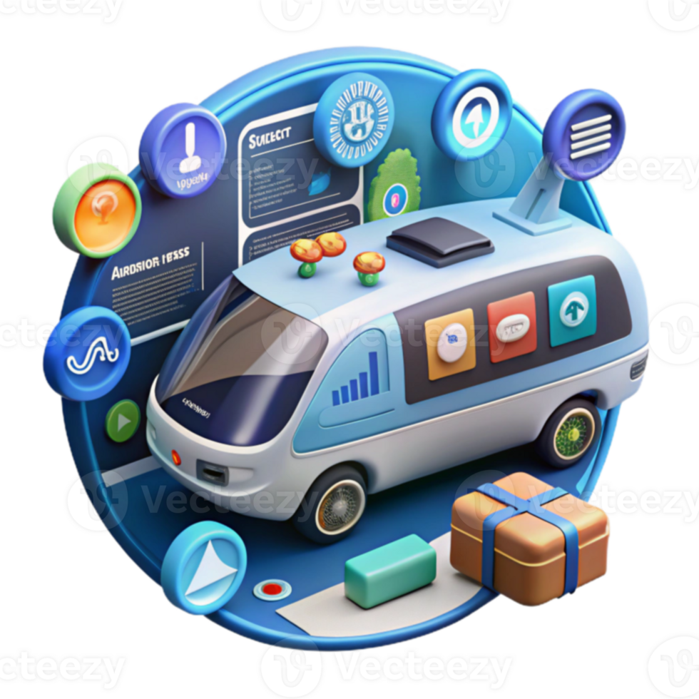 Smart Delivery Van Efficient, Automated Transportation png