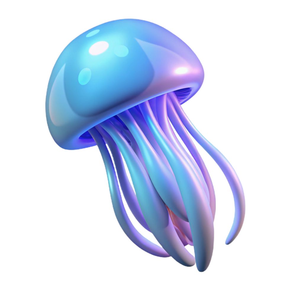 elegant rustic 3D Render Jellyfish Illustration authentic png