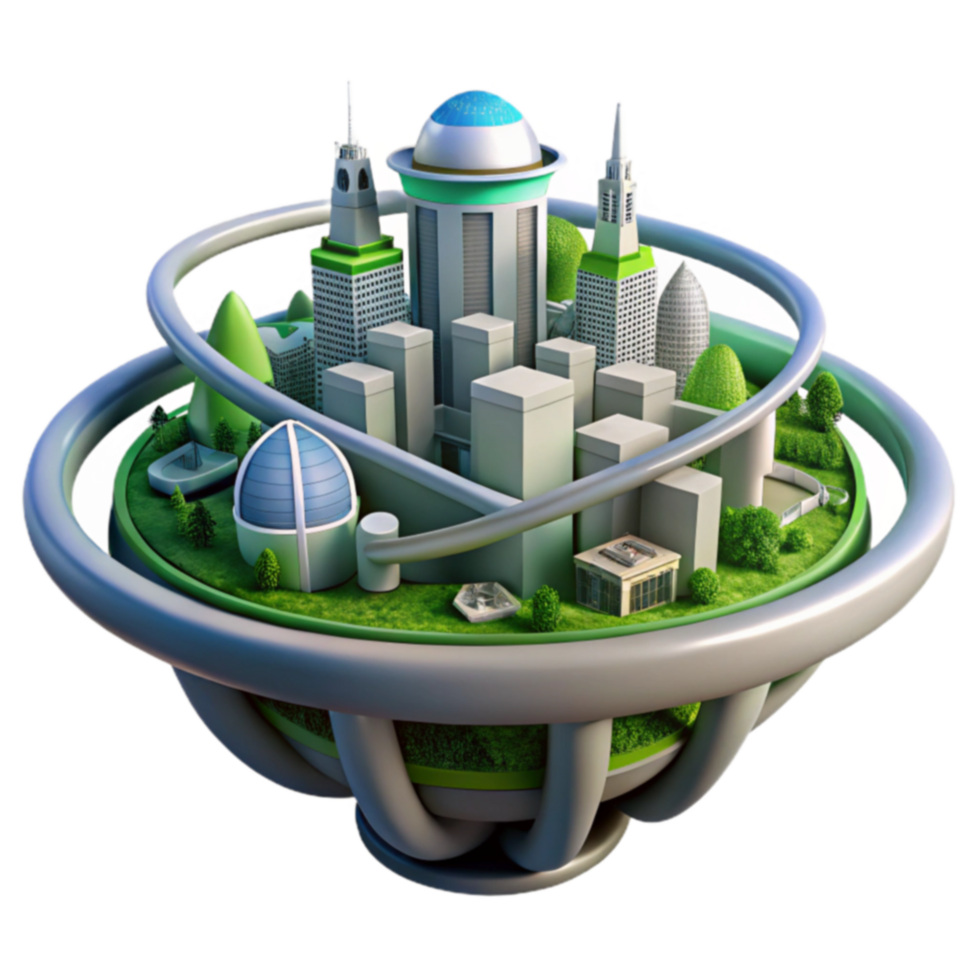 Eco-City Sustainable Urban Design Futuristic Architecture png