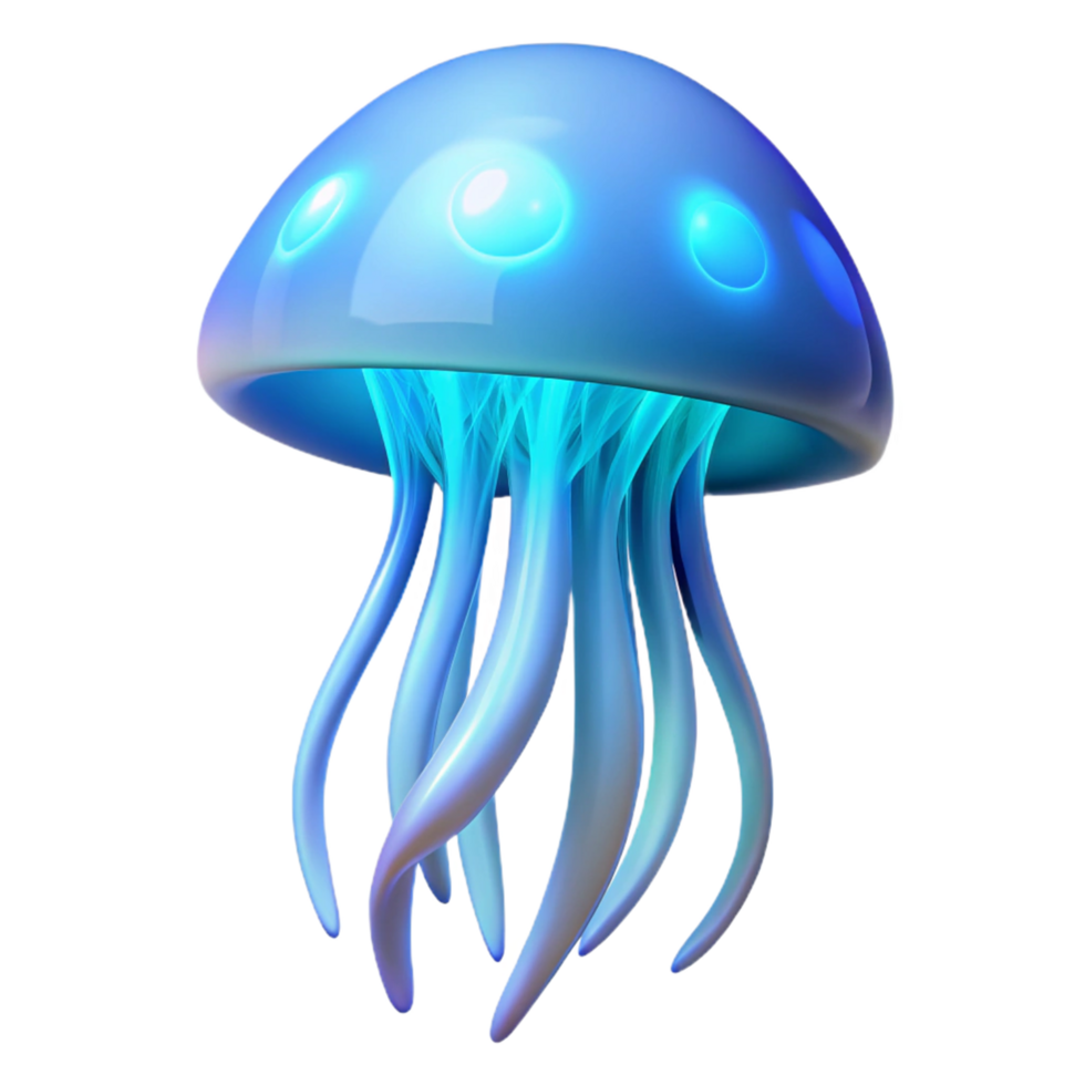 stunning rustic Glowing Jellyfish 3D Illustration high quality png