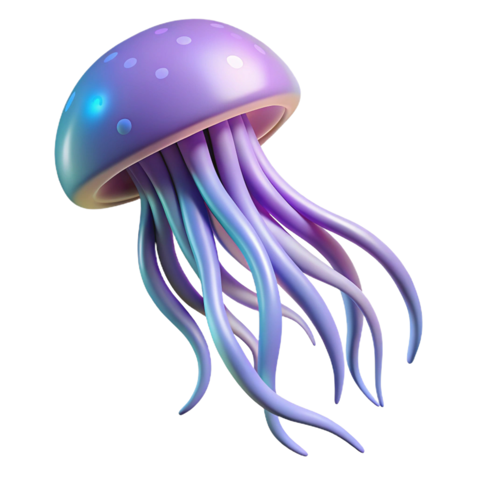 serene artistic 3D Render of a Purple Jellyfish authentic png