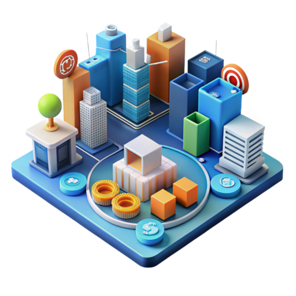 Smart City Infrastructure A 3D Model of Urban Development png