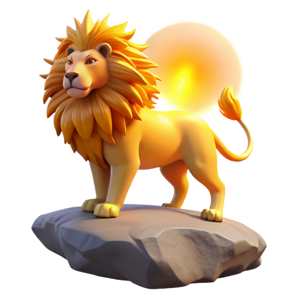 elegant contemporary Majestic 3D Lion Illustration original png