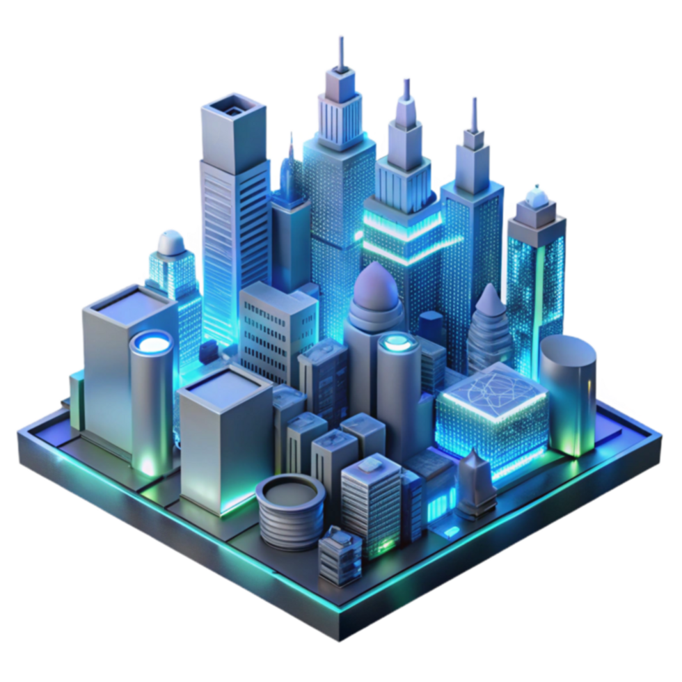 Futuristic Cityscape Smart Urban Design and Technology png