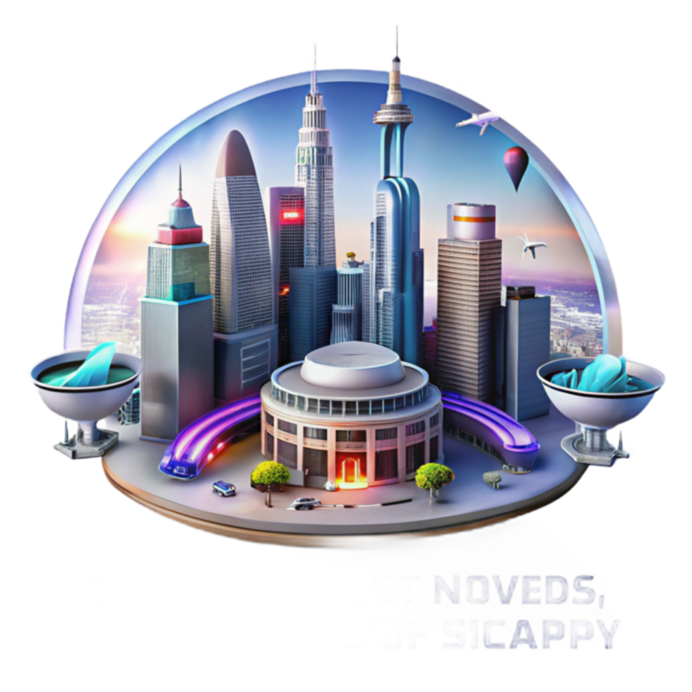 Future Cityscape Urban Development Simulation png