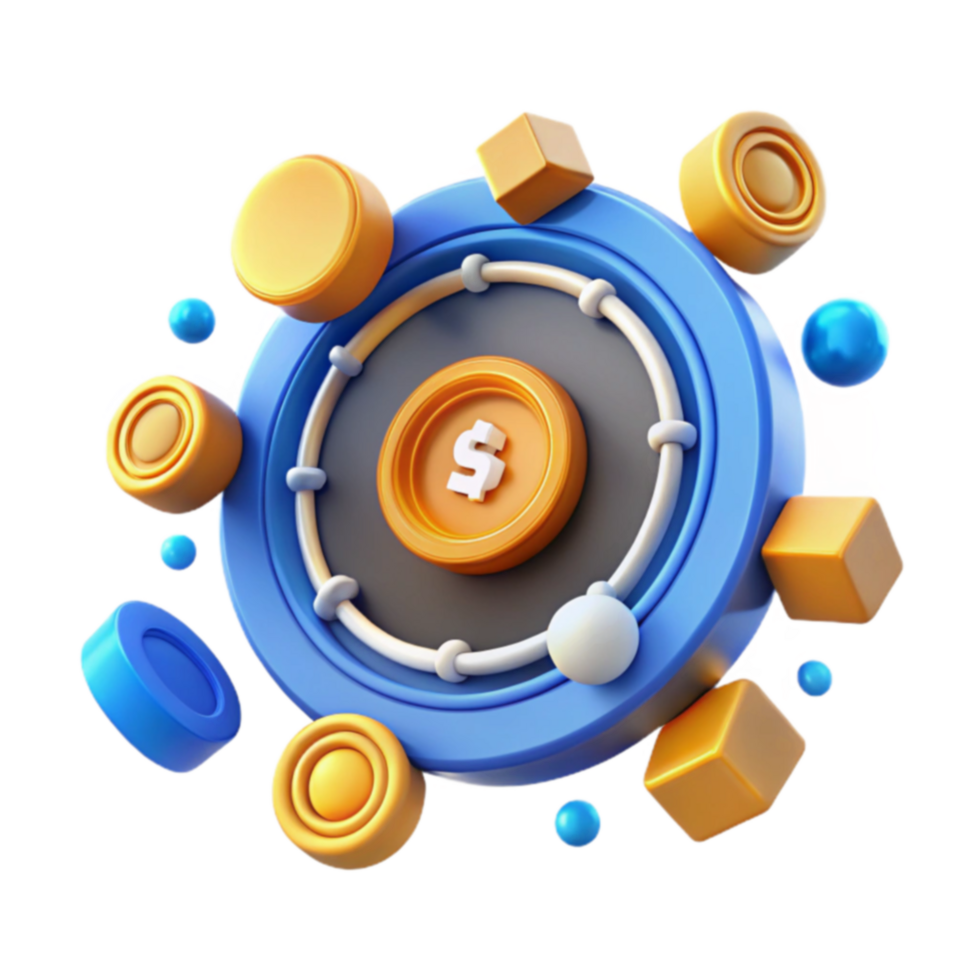 Financial Growth 3D Animated Coin Abstract Design png