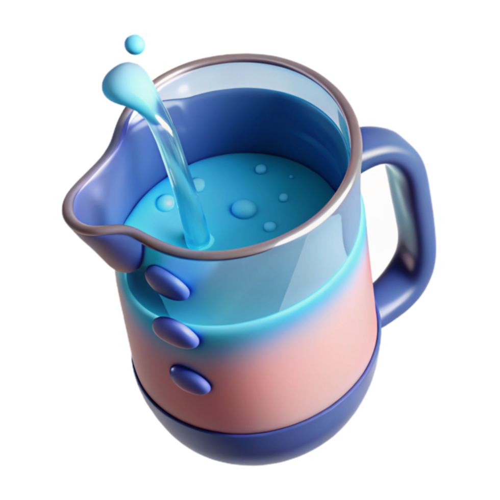 Pouring Liquid into Pitcher 3D Render png