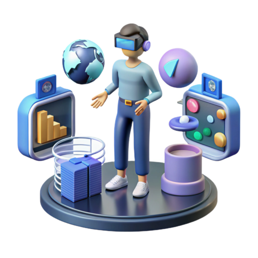 Exploring the Metaverse Virtual Reality and Data Visualization png