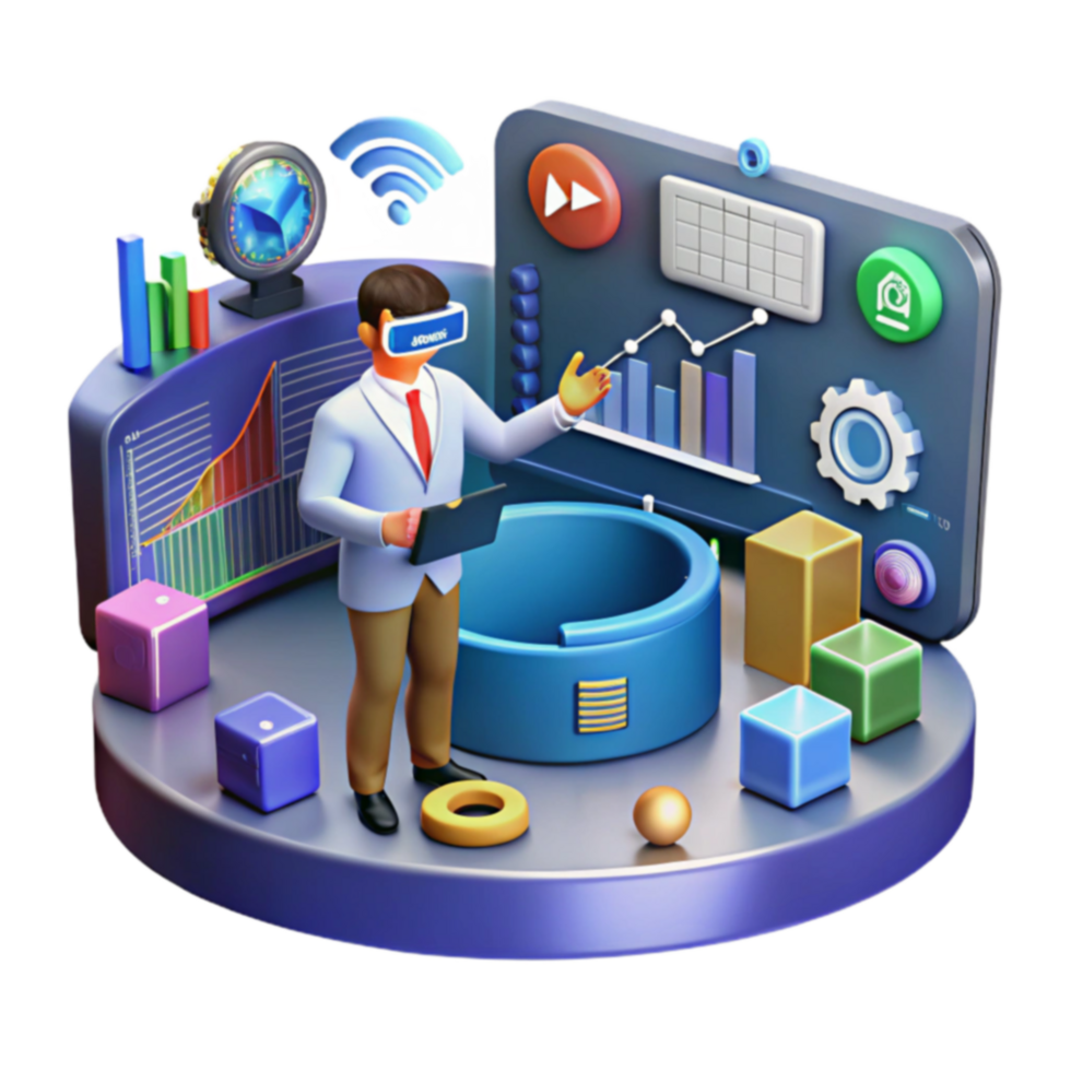 Virtual Reality Data Analysis Immersive Insights 3D Visualization png