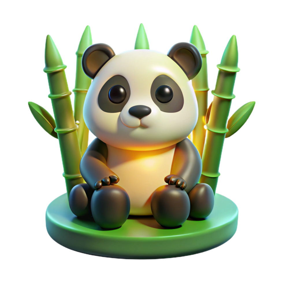 serene artistic Adorable Panda 3D Render high quality png
