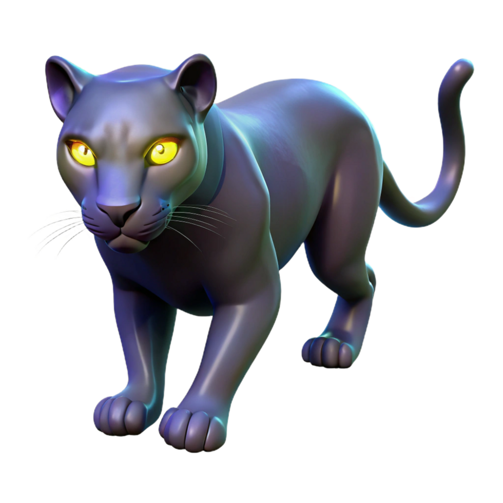 impressive contemporary 3D Render of a Majestic Panther premium png
