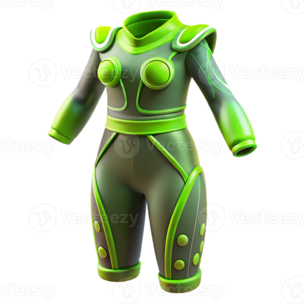 Futuristic Green Jumpsuit Cyberpunk Style Bodysuit png