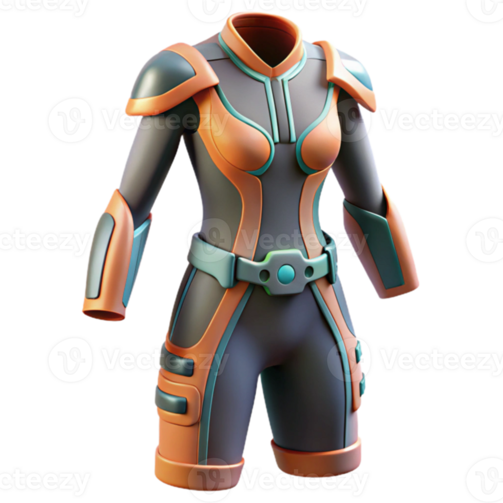 Futuristic Spacesuit 3D Render of Stylish Sci-Fi Outfit png