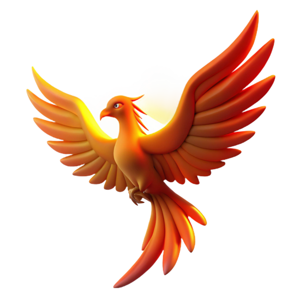 vibrant abstract 3D Render Fiery Phoenix Illustration authentic png