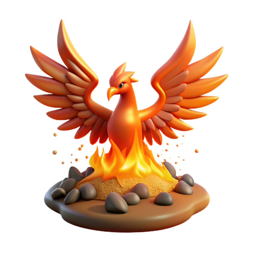 wonderful traditional 3D Render of a Phoenix authentic png