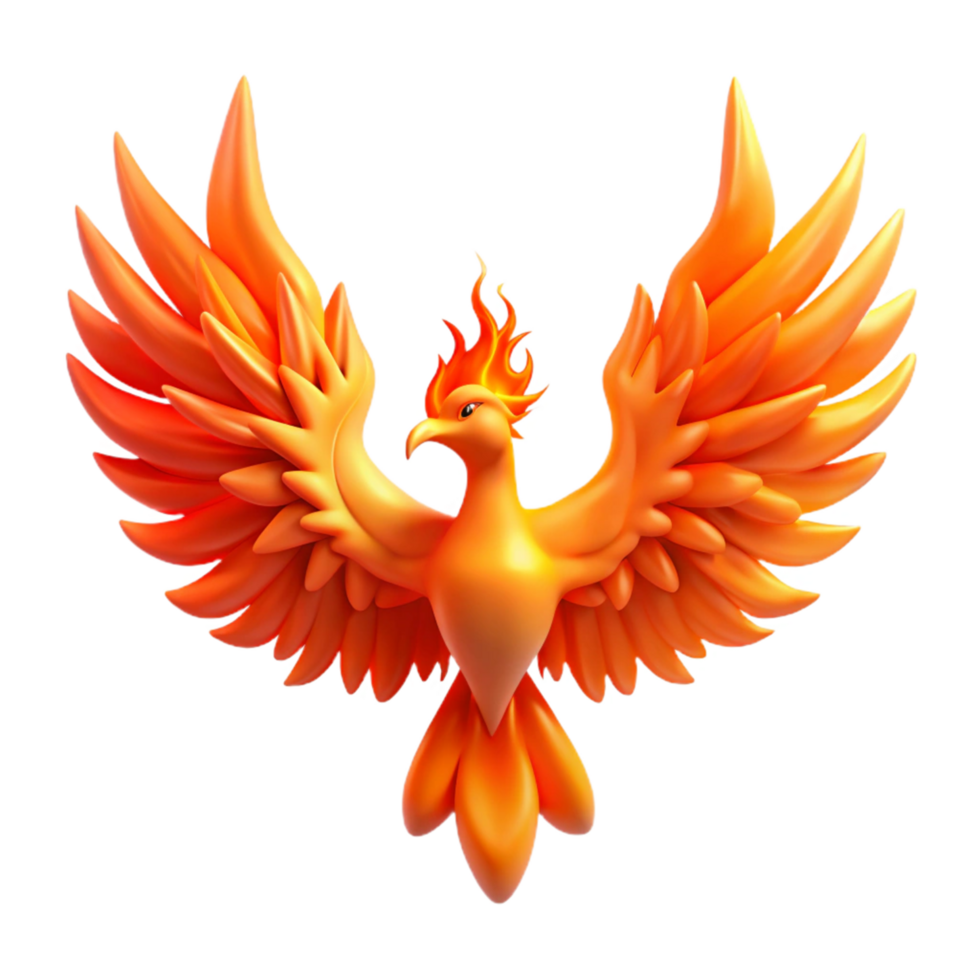 beautiful creative 3D Render Fiery Phoenix Illustration 4K png