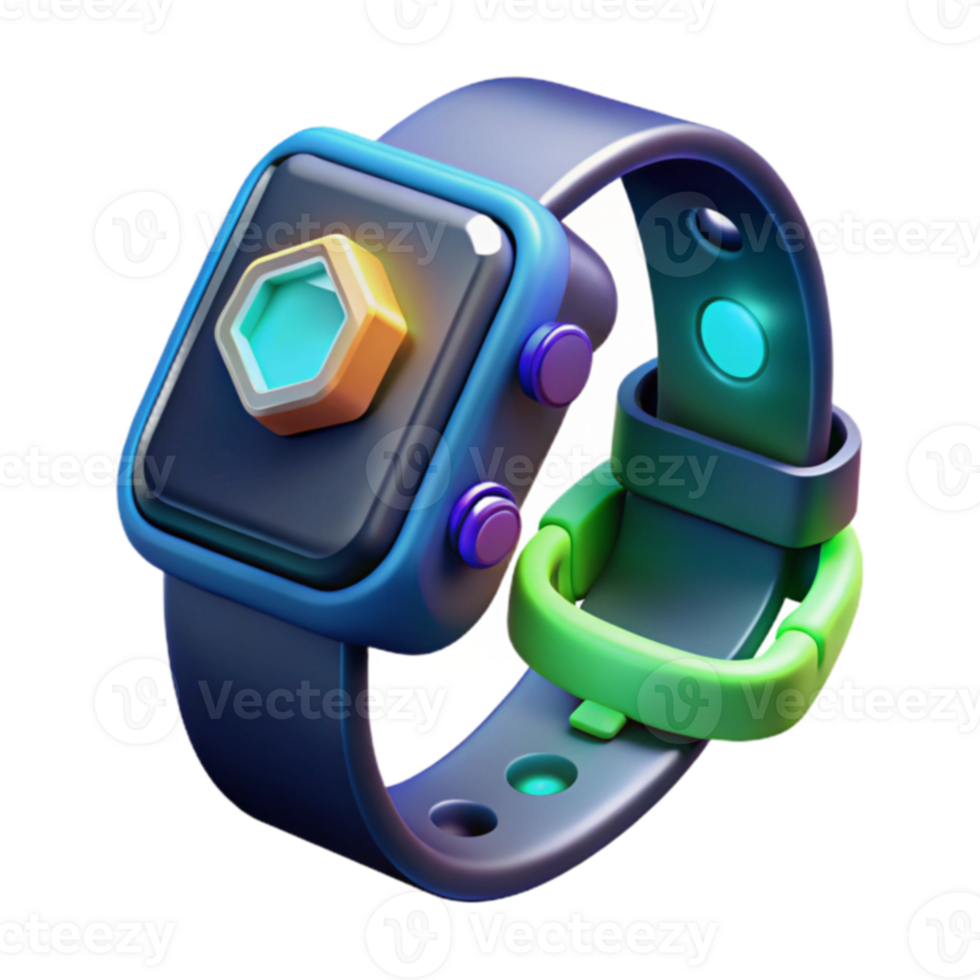 Smartwatch Design Modern Interface and Colorful Band png