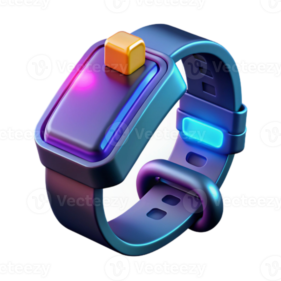 Futuristic Smartwatch Neon Design, Interactive Display png
