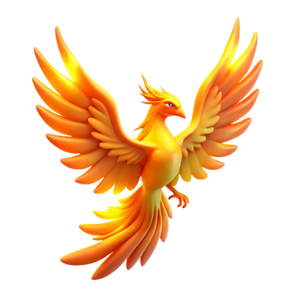 dramatic creative Fiery Phoenix 3D Illustration high resolution png