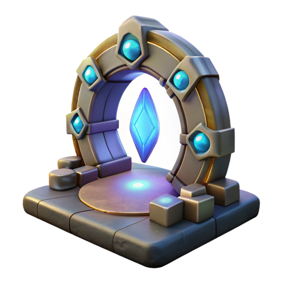 extraordinary minimalist Fantasy Portal 3D Render high resolution png